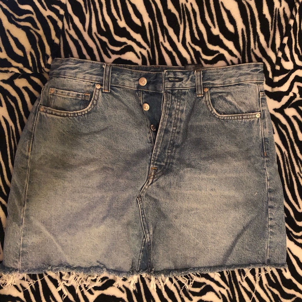 Denim Mini Skirt.